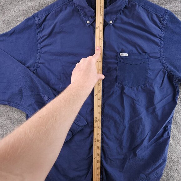 Faconnable Pique Knit Sleeves Back Pocket Mesh XL Button-Down Blue Pocket French - Picture 11 of 16